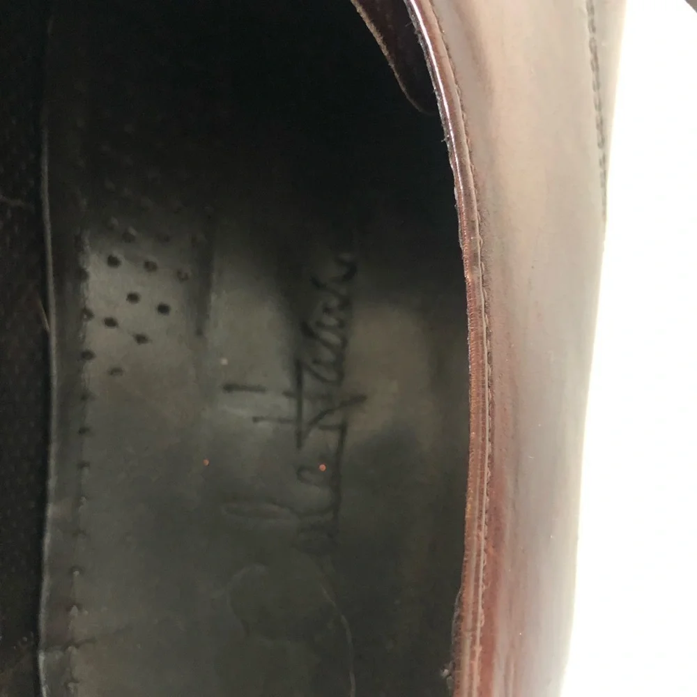 Cole Haan Mens US 9.5 M Apron Toe Burgandy Leather Derby Oxford Shoes